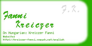 fanni kreiczer business card